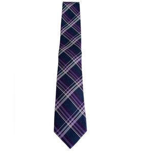 Pronto Uomo platinum Mens wearhouse lavender purple white denim blue plaid Xlong